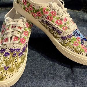 Canvas Sneakers Hand Painted. Size 9